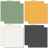 The World Awaits Cardstock, cardstock paper patterns 25 through 32 preview, showing 12x12 printed smooth cardstock for scrapbook page bases, photo mats, card making, die cutting, titles, borders, and layered paper projects. Buyer theme: Tropical Travel Printed Smooth Cardstock. Coordinating printed smooth cardstock in tropical vacation colors including mint, teal, coral, gold, yellow, sage, white and charcoal. Visible artwork includes map, vintage van, suitcase, road sign
