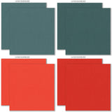 Warm Winter Wishes Cardstock, cardstock paper patterns 17 through 24 preview, showing 12x12 printed smooth cardstock for scrapbook page bases, photo mats, card making, die cutting, titles, borders, and layered paper projects. Buyer theme: Aqua, Teal & Red Printed Smooth Cardstock. Warm Winter Wishes Printed Smooth Cardstock in sixteen coordinating winter colors including aqua, teal, red, pink, cream, gold, white and brown