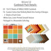 Welcome Fall Cardstock, includes image, showing 12x12 printed smooth cardstock for scrapbook page bases, photo mats, card making, die cutting, titles, borders, and layered paper projects. Buyer theme: Rustic Autumn Printed Smooth Cardstock. Welcome Fall Printed Smooth Cardstock in sixteen coordinating orange, gold, green, teal, tan and brown linen-look colors. Color palette includes Pumpkin orange, burnt orange, harvest gold, sunflower yellow, olive green, moss green, teal, aqua, tan and brown