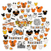 A Magical Halloween Die Cuts, main product image, showing pre-cut scrapbook embellishments for layouts, handmade cards, journals, mini albums, memory pages, and layered paper crafts. Buyer theme: Halloween Die Cuts & Theme Park Ephemera. A Magical Halloween die cuts with pumpkins, ghosts, candy corn, bats, spiderwebs, bows, mouse-ear silhouettes, castle art and Halloween phrases. Scrapbook die cuts, paper embellishments, card making accents, journal decorations, and layered paper craft supplies