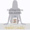 A Very Vintage Christmas Die Cuts, size guide image, showing pre-cut scrapbook embellishments for layouts, handmade cards, journals, mini albums, memory pages, and layered paper crafts. Buyer theme: Vintage Christmas Die Cuts & Holiday Ephemera. A Very Vintage Christmas die cuts with retro Santa faces, deer, trees, ornaments, holly, bells, kittens, snowmen and Christmas phrases. Scrapbook die cuts, paper embellishments, card making accents, journal decorations, and layered paper craft supplies