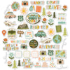 Are We There Yet? Die Cuts, main product image, showing pre-cut scrapbook embellishments for layouts, handmade cards, journals, mini albums, family history pages, and layered paper crafts. Buyer theme: Travel Die Cuts for Vacation Scrapbooks & Journals. Pre-cut travel die cuts with cars, planes, cameras, globes, maps, Route 66 signs, flowers, trees, labels, and adventure phrases. Visible artwork includes retro road trip cars, vintage airplanes, travel cameras, globes and maps