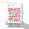 Be My Valentine Die Cuts, size guide shown in hand for scale, showing pre-cut scrapbook embellishments for layouts, handmade cards, journals, mini albums, memory pages, and layered paper crafts. Buyer theme: Valentine Heart Die Cuts & Love Embellishments. Be My Valentine Die Cuts with love titles, hearts, mailboxes, envelopes, balloons, teddy bears, bees, flower bouquets, gifts, candy jars and gumball machines for Valentine scrapbook pages and keepsakes