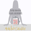 Be My Valentine Die Cuts, size guide image, showing pre-cut scrapbook embellishments for layouts, handmade cards, journals, mini albums, memory pages, and layered paper crafts. Buyer theme: Valentine Heart Die Cuts & Love Embellishments. Be My Valentine Die Cuts with love titles, hearts, mailboxes, envelopes, balloons, teddy bears, bees, flower bouquets, gifts, candy jars and gumball machines for Valentine scrapbook pages and keepsakes
