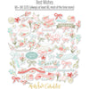 Best Wishes Die Cuts, die cuts spread out image, showing pre-cut scrapbook embellishments for layouts, handmade cards, journals, mini albums, memory pages, and layered paper crafts. Buyer theme: Floral Friendship Scrapbook Die Cuts & Ephemera. floral friendship die cut embellishments. Visible artwork includes leafy sprigs, floral banners, sentiment labels, watercolor roses. Coordinating patterns include floral toss, botanical print, diamond lattice