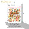 Birthday Bash Die Cuts, size guide shown in hand for scale, showing pre-cut scrapbook embellishments for layouts, handmade cards, journals, mini albums, memory pages, and layered paper crafts. Buyer theme: Birthday Scrapbook Die Cuts & Party Embellishments. Birthday Bash Die Cuts with balloons, cakes, cupcakes, gifts, candles, party hats, piñatas, bows, banners, streamers and birthday titles. Coordinating patterns include Birthday plaid and gingham, Colorful party dots, Star textures