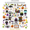 Chills and Thrills Basic monthly box. full die cut assortment with Halloween titles, witches, ghosts, monsters, pumpkins, bats and candy.