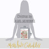 Christmas Joy Die Cuts, size guide image, showing pre-cut scrapbook embellishments for layouts, handmade cards, journals, mini albums, memory pages, and layered paper crafts. Buyer theme: Christmas Die Cuts & Holiday Scrapbook Embellishments. Christmas Joy Die Cuts with Christmas titles, Santa, snowmen, gingerbread, reindeer, candy canes, stockings, poinsettias, holly, snowflakes, Christmas tree, fireplace and cocoa accents