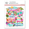 Fun in the Sun Die Cuts, packaging image, showing pre-cut scrapbook embellishments for layouts, handmade cards, journals, mini albums, memory pages, and layered paper crafts. Buyer theme: Tropical Beach Die Cuts & Scrapbook Embellishments. Fun in the Sun Die Cuts with tropical titles, dolphins, flamingos, sea turtles, toucans, parrots, starfish, coral, shells, palms and flowers for layered paper projects. Coordinating patterns include Tropical wildlife print, Sea turtle repeat, Flamingo repeat