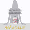 Happy Valentines Day Die Cuts, size guide image, showing pre-cut scrapbook embellishments for layouts, handmade cards, journals, mini albums, memory pages, and layered paper crafts. Buyer theme: Valentine Die Cuts & Scrapbook Ephemera. Happy Valentines Day die cuts with hearts, florals, love notes, raccoons, kisses, typewriter, camera and romantic phrases. Color palette includes Hot pink, blush pink, aqua, emerald teal, mustard gold, charcoal black and white