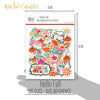 Hello Fall Die Cuts, size guide shown in hand for scale, showing pre-cut scrapbook embellishments for layouts, handmade cards, journals, mini albums, memory pages, and layered paper crafts. Buyer theme: Autumn Die Cuts & Fall Scrapbook Embellishments. Hello Fall Die Cuts with autumn titles, pumpkins, gourds, colorful leaves, daisies, coneflowers, botanical sprigs, tags, labels and framed accents. Designed for Pumpkin patch photo albums, Autumn family memories, Card making