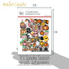 It's Spooky Season Die Cuts, size guide shown in hand for scale, showing pre-cut scrapbook embellishments for layouts, handmade cards, journals, mini albums, memory pages, and layered paper crafts. Buyer theme: Halloween Die Cuts & Scrapbook Embellishments. It's Spooky Season die cuts with friendly ghosts, pink and orange pumpkins, bats, haunted houses, speech bubbles and Halloween title art. Use the coordinating pieces to layer around photographs, journaling, titles, and paper details