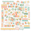 Life is Good Die Cuts, main product image, showing pre-cut scrapbook embellishments for layouts, handmade cards, journals, mini albums, memory pages, and layered paper crafts. Buyer theme: Everyday Die Cuts & Positive Scrapbook Embellishments. Life is Good Die Cuts with positive titles, floral bouquets, flowers, mushrooms, cherries, rainbows, clouds, suns, hearts, banners and labels for layered paper projects