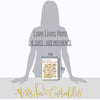Love Lives Here Die Cuts, size guide image, showing pre-cut scrapbook embellishments for layouts, handmade cards, journals, mini albums, memory pages, and layered paper crafts. Buyer theme: Family Die Cuts & Floral Scrapbook Embellishments. Love Lives Here Die Cuts with family and home titles, floral bouquets, rosebuds, leaves, tags, labels, banners and frames for layered scrapbook pages, cards and journals. Coordinating patterns include Heritage plaid, Botanical floral prints, Polka dots