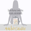 Some Bunny Loves You Die Cuts, size guide image, showing pre-cut scrapbook embellishments for layouts, handmade cards, journals, mini albums, memory pages, and layered paper crafts. Buyer theme: Easter Bunny Die Cuts & Ephemera. Some Bunny Loves You Die Cuts with bunnies, pastel Easter eggs, carrots, flowers, leafy sprigs, an Easter basket and spring title pieces for layered scrapbook pages and keepsakes. Designed for Spring family albums, Card making, Mini albums
