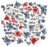 Red, White and Bloom - Paper & Sticker Kit