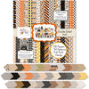 A Magical Halloween 6x6 Double-Sided Paper Pack, 6x6 cover and paper spread out image, showing 6x6 scrapbook paper for handmade cards, mini albums, junk journals, paper layering, small-scale layouts, and coordinated paper crafts. Buyer theme: Halloween 6x6 Paper for Cards & Mini Albums. A Magical Halloween 6x6 double-sided scrapbook paper with scaled orange, black, yellow and white Halloween patterns for cards and mini albums