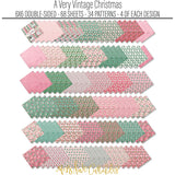 A Very Vintage Christmas 6x6 Double-Sided Paper Pack, papers spread out image, showing 6x6 scrapbook paper for handmade cards, mini albums, junk journals, paper layering, small-scale layouts, and coordinated paper crafts. Buyer theme: Vintage Christmas 6x6 Paper for Cards & Mini Albums. A Very Vintage Christmas 6x6 double-sided scrapbook paper with scaled retro holiday patterns for cards and mini albums