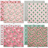 A Very Vintage Christmas 6x6 Double-Sided Paper Pack, 6x6 double-sided paper pack paper patterns 1 through 8 preview, showing 6x6 scrapbook paper for handmade cards, mini albums, junk journals, paper layering, small-scale layouts, and coordinated paper crafts. Buyer theme: Vintage Christmas 6x6 Paper for Cards & Mini Albums. A Very Vintage Christmas 6x6 double-sided scrapbook paper with scaled retro holiday patterns for cards and mini albums
