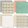 Are We There Yet? 6x6 Double-Sided Paper Pack, 6x6 double-sided paper pack paper patterns 25 through 32 preview, showing 6x6 scrapbook paper for handmade cards, mini albums, junk journals, paper layering, small-scale layouts, and coordinated paper crafts. Buyer theme: Travel Card Making & Mini Album Paper Pack. 6x6 double-sided travel paper pack with scaled retro cars, airplanes, cameras, maps, flowers, plaids, dots, stripes, and journaling patterns