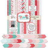 Be My Valentine 6x6 Double-Sided Paper Pack, 6x6 cover and paper spread out image, showing 6x6 scrapbook paper for handmade cards, mini albums, junk journals, paper layering, small-scale layouts, and coordinated paper crafts. Buyer theme: Valentine 6x6 Paper for Cards & Mini Albums. Be My Valentine 6x6 Double-Sided Paper Pack with scaled hearts, plaids, gingham, XOXO blocks, flowers, bees, mailboxes and Valentine patterns for cards and mini albums