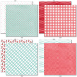 Be My Valentine 6x6 Double-Sided Paper Pack, 6x6 double-sided paper pack paper patterns 17 through 24 preview, showing 6x6 scrapbook paper for handmade cards, mini albums, junk journals, paper layering, small-scale layouts, and coordinated paper crafts. Buyer theme: Valentine 6x6 Paper for Cards & Mini Albums. Be My Valentine 6x6 Double-Sided Paper Pack with scaled hearts, plaids, gingham, XOXO blocks, flowers, bees, mailboxes and Valentine patterns for cards and mini albums