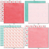 Be My Valentine 6x6 Double-Sided Paper Pack, 6x6 double-sided paper pack paper patterns 9 through 16 preview, showing 6x6 scrapbook paper for handmade cards, mini albums, junk journals, paper layering, small-scale layouts, and coordinated paper crafts. Buyer theme: Valentine 6x6 Paper for Cards & Mini Albums. Be My Valentine 6x6 Double-Sided Paper Pack with scaled hearts, plaids, gingham, XOXO blocks, flowers, bees, mailboxes and Valentine patterns for cards and mini albums