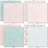 Best Wishes 6x6 Double-Sided Paper Pack, 6x6 double-sided paper pack paper patterns 1 through 8 preview, showing 6x6 scrapbook paper for handmade cards, mini albums, junk journals, paper layering, small-scale layouts, and coordinated paper crafts. Buyer theme: Floral 6x6 Scrapbook Paper for Cards & Mini Albums. 6x6 double-sided floral paper pack. Visible artwork includes watercolor roses, ribbon bows, wildflowers, leafy sprigs. Coordinating patterns include gingham, plaid, polka dots