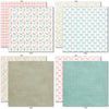 Best Wishes 6x6 Double-Sided Paper Pack, 6x6 double-sided paper pack paper patterns 17 through 24 preview, showing 6x6 scrapbook paper for handmade cards, mini albums, junk journals, paper layering, small-scale layouts, and coordinated paper crafts. Buyer theme: Floral 6x6 Scrapbook Paper for Cards & Mini Albums. 6x6 double-sided floral paper pack. Visible artwork includes wildflowers, leafy sprigs, floral banners, sentiment labels. Color palette includes Dusty Coral, Soft Sage, Olive Moss