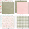 Best Wishes 6x6 Double-Sided Paper Pack, 6x6 double-sided paper pack paper patterns 25 through 32 preview, showing 6x6 scrapbook paper for handmade cards, mini albums, junk journals, paper layering, small-scale layouts, and coordinated paper crafts. Buyer theme: Floral 6x6 Scrapbook Paper for Cards & Mini Albums. 6x6 double-sided floral paper pack. Visible artwork includes leafy sprigs, floral banners, sentiment labels, watercolor roses. Color palette includes Soft Sage, Olive Moss, Warm Taupe