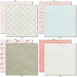 Best Wishes 6x6 Double-Sided Paper Pack, 6x6 double-sided paper pack paper patterns 9 through 16 preview, showing 6x6 scrapbook paper for handmade cards, mini albums, junk journals, paper layering, small-scale layouts, and coordinated paper crafts. Buyer theme: Floral 6x6 Scrapbook Paper for Cards & Mini Albums. 6x6 double-sided floral paper pack. Visible artwork includes ribbon bows, wildflowers, leafy sprigs, floral banners. Coordinating patterns include plaid, polka dots, floral toss