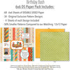 Birthday Bash 6x6 Double-Sided Paper Pack, 6x6 paper pack cover and includes preview, showing 6x6 scrapbook paper for handmade cards, mini albums, junk journals, paper layering, small-scale layouts, and coordinated paper crafts. Buyer theme: Birthday 6x6 Paper for Cards & Mini Albums. Birthday Bash 6x6 Double-Sided Paper Pack with scaled birthday patterns for cards, mini albums, journals and smaller celebration projects