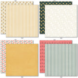 Bloom and Grow 6x6 Double-Sided Paper Pack, 6x6 double-sided paper pack paper patterns 1 through 8 preview, showing 6x6 scrapbook paper for handmade cards, mini albums, junk journals, paper layering, small-scale layouts, and coordinated paper crafts. Buyer theme: Spring Floral 6x6 Paper for Card Making. Bloom and Grow 6x6 double-sided scrapbook paper with scaled spring floral, garden, plaid, dot and stripe patterns for cards and mini albums