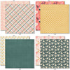 Bloom and Grow 6x6 Double-Sided Paper Pack, 6x6 double-sided paper pack paper patterns 25 through 32 preview, showing 6x6 scrapbook paper for handmade cards, mini albums, junk journals, paper layering, small-scale layouts, and coordinated paper crafts. Buyer theme: Spring Floral 6x6 Paper for Card Making. Bloom and Grow 6x6 double-sided scrapbook paper with scaled spring floral, garden, plaid, dot and stripe patterns for cards and mini albums