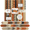 Boo 6x6 Double-Sided Paper Pack, 6x6 cover and paper spread out image, showing 6x6 scrapbook paper for handmade cards, mini albums, junk journals, paper layering, small-scale layouts, and coordinated paper crafts. Buyer theme: 6x6 Halloween Paper for Cards & Mini Albums. Boo 6x6 double-sided scrapbook paper with scaled pumpkins, ghosts, cats, candy corn, spiderwebs, stars, plaids and harlequin patterns