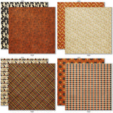 Boo 6x6 Double-Sided Paper Pack, 6x6 double-sided paper pack paper patterns 17 through 24 preview, showing 6x6 scrapbook paper for handmade cards, mini albums, junk journals, paper layering, small-scale layouts, and coordinated paper crafts. Buyer theme: 6x6 Halloween Paper for Cards & Mini Albums. Boo 6x6 double-sided scrapbook paper with scaled pumpkins, ghosts, cats, candy corn, spiderwebs, stars, plaids and harlequin patterns