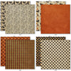 Boo 6x6 Double-Sided Paper Pack, 6x6 double-sided paper pack paper patterns 9 through 16 preview, showing 6x6 scrapbook paper for handmade cards, mini albums, junk journals, paper layering, small-scale layouts, and coordinated paper crafts. Buyer theme: 6x6 Halloween Paper for Cards & Mini Albums. Boo 6x6 double-sided scrapbook paper with scaled pumpkins, ghosts, cats, candy corn, spiderwebs, stars, plaids and harlequin patterns