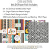 Chills and Thrills Monthly Box Add-On - 6x6 Double-Sided Paper Pack. contents image showing the scaled Halloween papers included.