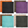 Chills and Thrills 6x6 Double-Sided Paper Pack, 6x6 double-sided paper pack paper patterns 17 through 24 preview, showing 6x6 scrapbook paper for handmade cards, mini albums, junk journals, paper layering, small-scale layouts, and coordinated paper crafts. Buyer theme: Halloween Card Making & Mini Album 6x6 Paper Pack. 6x6 Double-Sided Halloween Paper Pack with 20 sheets and 39 scaled-down coordinating designs for cards, mini albums and smaller paper projects