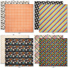 Chills and Thrills Monthly Box Add-On - 6x6 Double-Sided Paper Pack. fourth pattern group with dots, bats, plaid, candy corn, stripes and jack-o-lanterns.