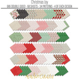 Christmas Joy 6x6 Double-Sided Paper Pack, papers spread out image, showing 6x6 scrapbook paper for handmade cards, mini albums, junk journals, paper layering, small-scale layouts, and coordinated paper crafts. Buyer theme: Christmas 6x6 Scrapbook Paper for Cards & Mini Albums. Christmas Joy 6x6 Double-Sided Paper Pack with scaled plaids, stripes, holly, poinsettias, Santa, reindeer, stockings, snowflakes and Christmas patterns for cards and mini albums