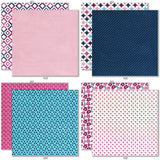 Everyday Moments 6x6 Double-Sided Paper Pack, 6x6 double-sided paper pack paper patterns 17 through 24 preview, showing 6x6 scrapbook paper for handmade cards, mini albums, junk journals, paper layering, small-scale layouts, and coordinated paper crafts. Buyer theme: Floral 6x6 Paper for Cards & Mini Albums. Everyday Moments 6x6 Double-Sided Paper Pack with scaled florals, dots, plaids, stripes and quilt-inspired patterns for cards and mini albums
