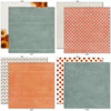 Fall Fun 6x6 Double-Sided Paper Pack, 6x6 double-sided paper pack paper patterns 1 through 8 preview, showing 6x6 scrapbook paper for handmade cards, mini albums, junk journals, paper layering, small-scale layouts, and coordinated paper crafts. Buyer theme: Fall 6x6 Paper for Cards, Mini Albums & Journals. Fall Fun 6x6 Double-Sided Paper Pack with scaled plaids, gingham, dots, stripes, pumpkins, leaves and florals for cards and mini albums