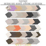 Fright Night 6x6 Double-Sided Paper Pack, papers spread out image, showing 6x6 scrapbook paper for handmade cards, mini albums, junk journals, paper layering, small-scale layouts, and coordinated paper crafts. Buyer theme: Cute Halloween 6x6 Paper for Cards & Mini Albums. Fright Night 6x6 double-sided scrapbook paper with scaled cute Halloween patterns for cards, mini albums and journals