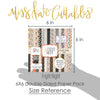 Fright Night 6x6 Double-Sided Paper Pack, size guide shown in hand for scale, showing 6x6 scrapbook paper for handmade cards, mini albums, junk journals, paper layering, small-scale layouts, and coordinated paper crafts. Buyer theme: Cute Halloween 6x6 Paper for Cards & Mini Albums. Fright Night 6x6 double-sided scrapbook paper with scaled cute Halloween patterns for cards, mini albums and journals