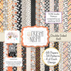 Fright Night 6x6 Double-Sided Paper Pack, high resolution cover image, showing 6x6 scrapbook paper for handmade cards, mini albums, junk journals, paper layering, small-scale layouts, and coordinated paper crafts. Buyer theme: Cute Halloween 6x6 Paper for Cards & Mini Albums. Fright Night 6x6 double-sided scrapbook paper with scaled cute Halloween patterns for cards, mini albums and journals