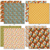 Give Thanks Bundle, bundle paper patterns 17 through 24 preview, showing complete coordinated paper craft set with 12x12 papers, 6x6 papers, cardstock, die cuts, and stickers for layouts, cards, albums, journals, and keepsakes. Buyer theme: Complete Thanksgiving Scrapbook Bundle. Give Thanks complete Thanksgiving scrapbook bundle with 12x12 paper, 6x6 paper, coordinating cardstock, die cuts and stickers