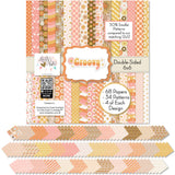 Groovy 6x6 Double-Sided Paper Pack, 6x6 cover and paper spread out image, showing 6x6 scrapbook paper for handmade cards, mini albums, junk journals, paper layering, small-scale layouts, and coordinated paper crafts. Buyer theme: Retro Summer 6x6 Scrapbook Paper for Cards & Mini Albums. Groovy 6x6 Double-Sided Paper Pack with scaled daisies, checkerboards, gingham, dots, florals and retro summer patterns for cards and mini albums