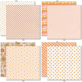Groovy 6x6 Double-Sided Paper Pack, 6x6 double-sided paper pack paper patterns 1 through 8 preview, showing 6x6 scrapbook paper for handmade cards, mini albums, junk journals, paper layering, small-scale layouts, and coordinated paper crafts. Buyer theme: Retro Summer 6x6 Scrapbook Paper for Cards & Mini Albums. Groovy 6x6 Double-Sided Paper Pack with scaled daisies, checkerboards, gingham, dots, florals and retro summer patterns for cards and mini albums