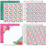 Happy Valentines Day 6x6 Double-Sided Paper Pack, 6x6 double-sided paper pack paper patterns 25 through 32 preview, showing 6x6 scrapbook paper for handmade cards, mini albums, junk journals, paper layering, small-scale layouts, and coordinated paper crafts. Buyer theme: Valentine 6x6 Paper for Cards & Mini Albums. Happy Valentines Day 6x6 double-sided scrapbook paper with scaled heart, floral, plaid, grid and love-note designs